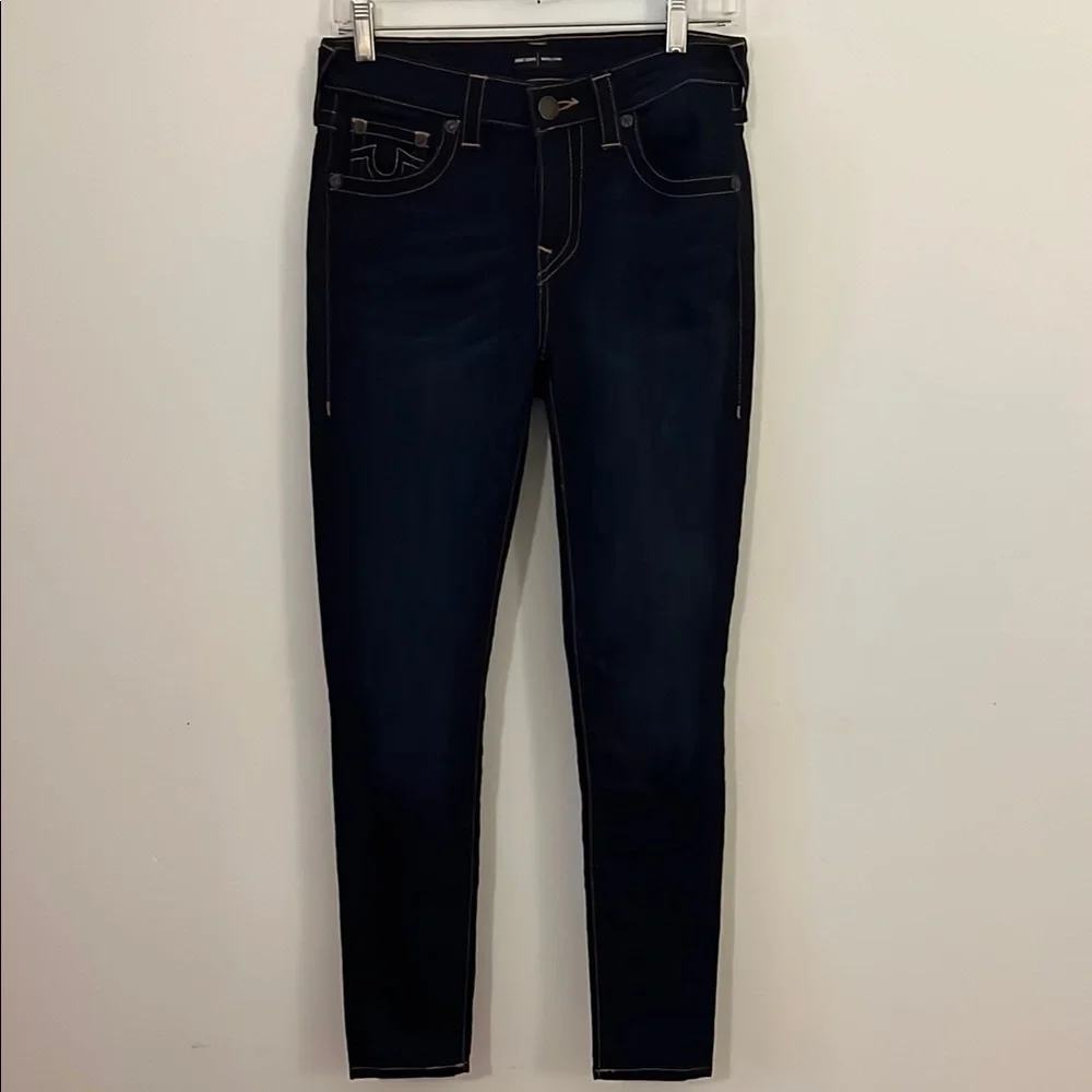 True Religion Blue Jennie Curvt Mid-rise Skinny Jeans Stretchy Fit